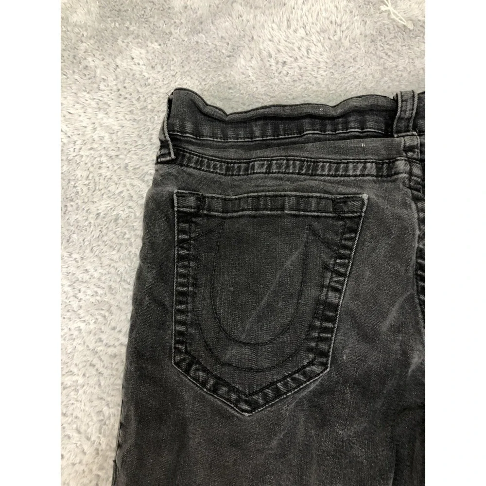 True Religion Jeans Men 36x32 (Tag 38) Black Geno Relaxed Slim Denim